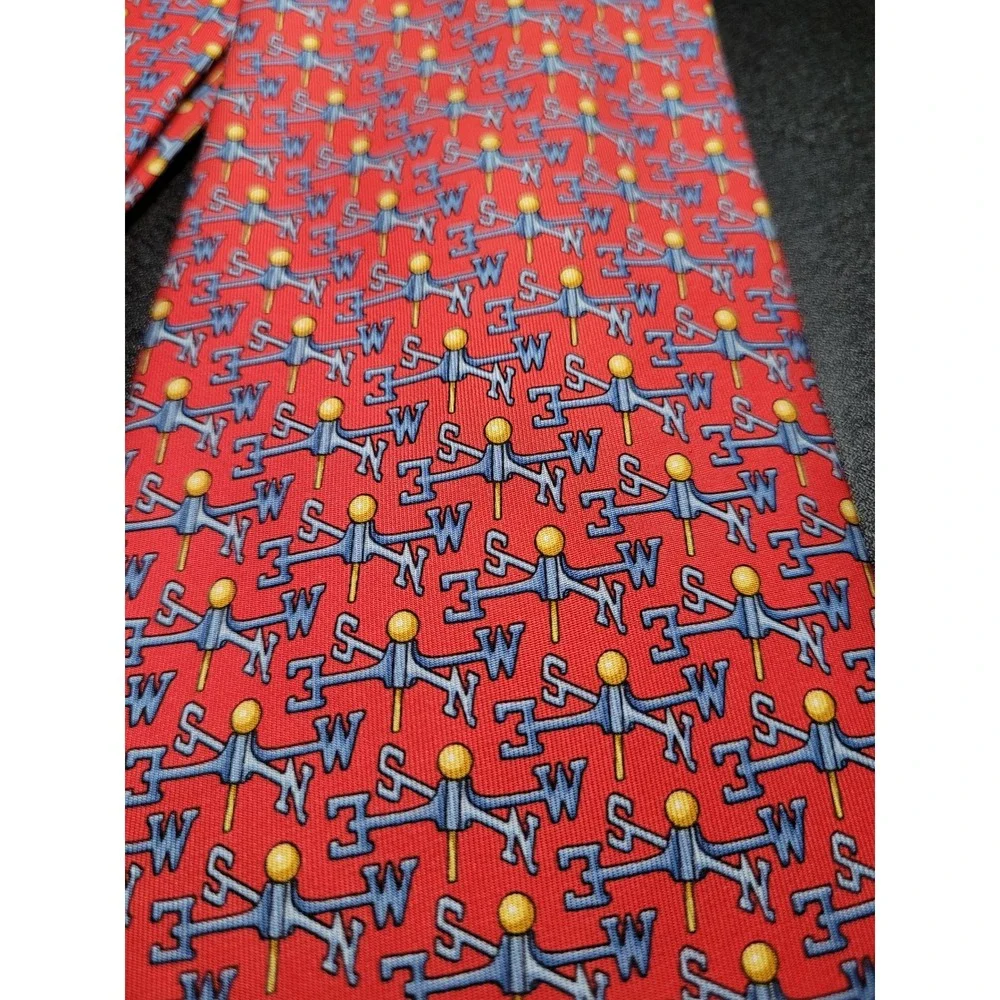 Gucci Men's Necktie Red Weather Vane Silk 3.75